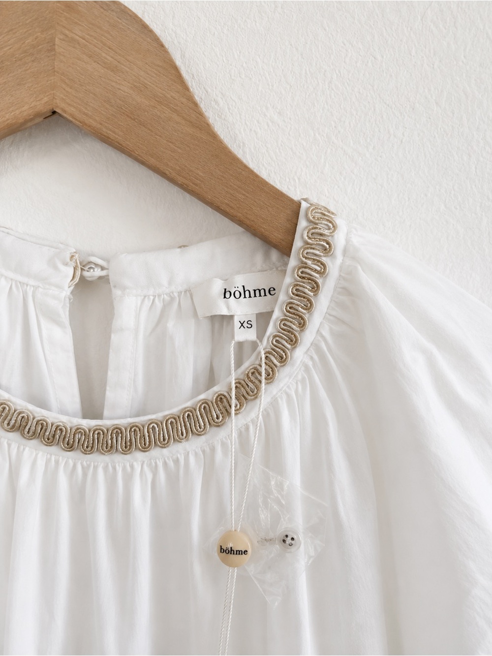 bohme White Smocked-Neck Puff Sleeve Top - Picture 6 of 8